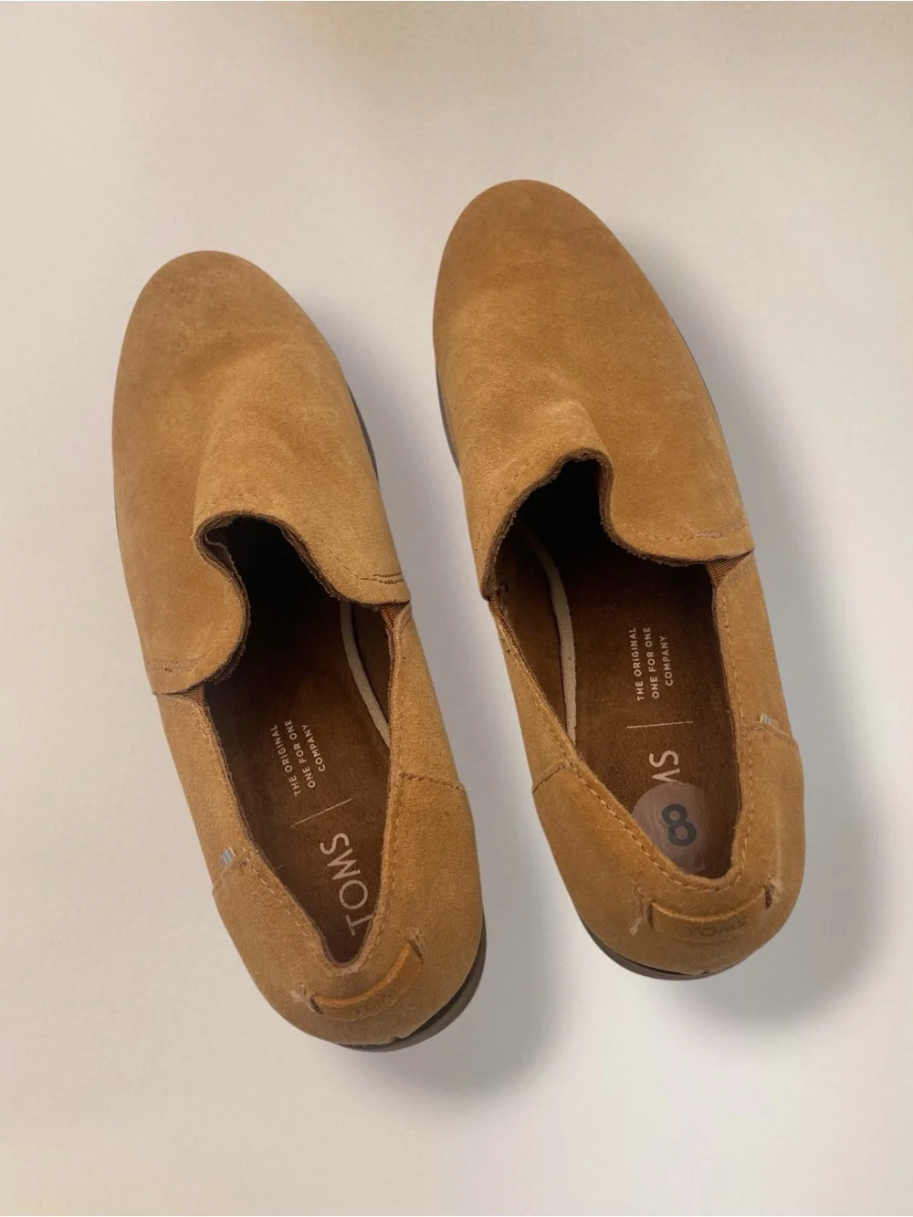 TOMS Shaye Tan Suede Slip-On Loafer Women's Size 8